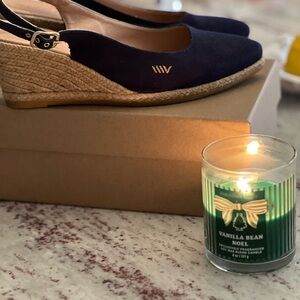 Viscata Navy Wedge Sandals